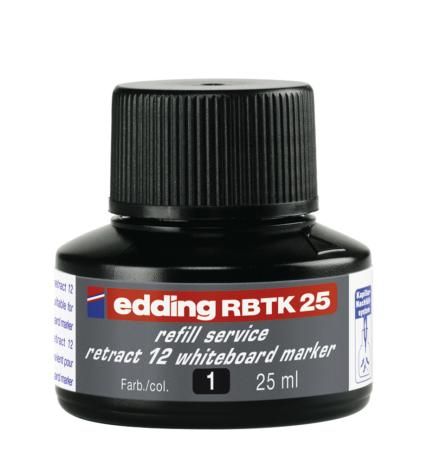 Atrament edding RBTK 25 náhradný pre stláčacie tabuľové popisovače 25 ml čierny