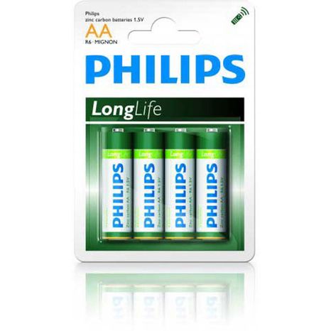 Batéria Philips Longlife ( Extra Zinc) AA R6 / 4ks  phR6LL