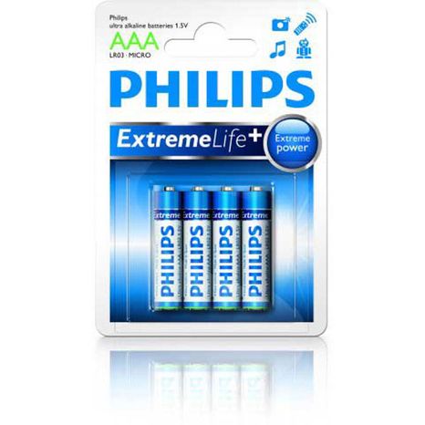 Batéria Philips ultra alkaline AAA (LR03) 1,5 V / 4 ks  phLR03EL