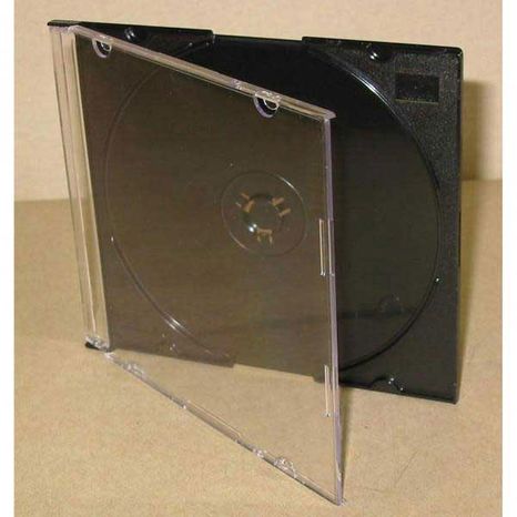 Box na 1 ks CD, čierny, slim tenký, 5,2mm