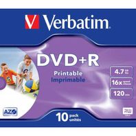 DVD+R Verbatim 4,7GB 16x Printable, jewel case  ve43508