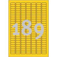 Etikety A4 farebné 25,4x10mm  (189)  žlté (ZG34/B1)