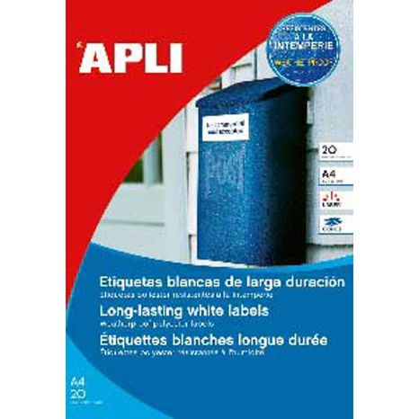 Etikety APLI polyesterové 64,6x33,8mm 20 hárkov
