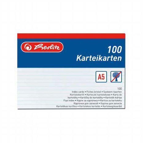 Kartičky Herlitz do kartotéky A5/100 biele