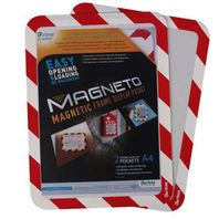 Bezpečnostný magnetický rámček Magneto A4 červená/biela 2 ks/bal.