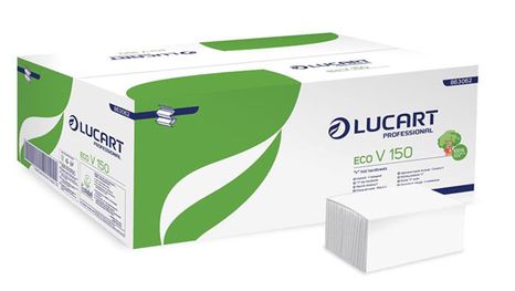 Utierky LUCART Eco papierové skladané Z/V ohyb 2 vrst. biele 20 bal./kart.