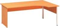 ALFA 100 Stôl kancelársky 120 Pravý doska rohová 1800x1200x25 AL eloxovaný prírodný LTD 0381 PR Buk