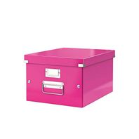 Archivačná krabica Leitz Wow Click & Store stredná ružová