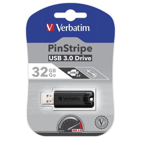USB kľúč 32 GB Verbatim Pin Stripe 10/4 mb/sec. čierny